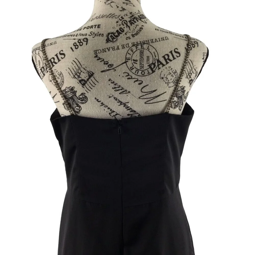 Onyx Nite Crystal Embellished‎ Evening Gown M New